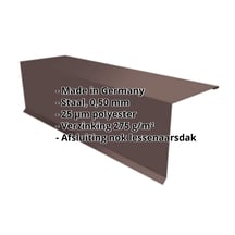 Nok lessenaarsdak | 110 x 100 x 2000 mm | 80° | Staal 0,50 mm | 25 µm Polyester | 8017 - Chocoladebruin #2
