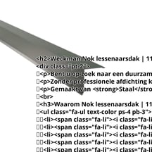 Nok lessenaarsdak | 115 x 115 mm | 80° | Staal 0,50 mm | 25 µm Polyester | 6020 - Chroomoxydegroen #2