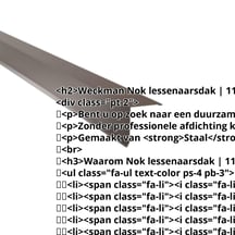 Nok lessenaarsdak | 115 x 115 mm | 80° | Staal 0,50 mm | 25 µm Polyester | 8014 - Sepiabruin #2