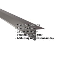 Nok lessenaarsdak | 115 x 115 mm | 80° | Staal 0,63 mm | 25 µm Polyester | 8017 - Chocoladebruin #2