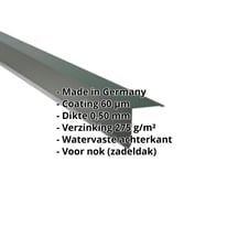 Nok lessenaarsdak | 115 x 115 mm | 80° | Staal 0,50 mm | 60 µm Puramid | 6005 - Mosgroen #2
