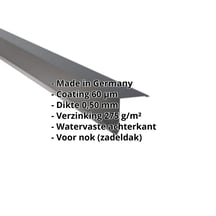 Nok lessenaarsdak | 115 x 115 mm | 80° | Staal 0,50 mm | 60 µm Puramid | 7016 - Antracietgrijs #2