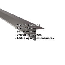 Nok lessenaarsdak | 115 x 115 mm | 80° | Staal 0,50 mm | 60 µm Puramid | 6017 - Chocoladebruin #2