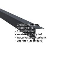 Nok lessenaarsdak | 115 x 115 mm | 80° | Staal 0,50 mm | 80 µm Shimoco | 7016 - Antracietgrijs #2