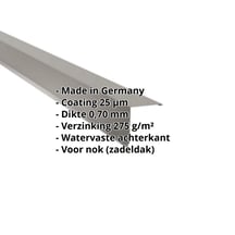 Nok lessenaarsdak | 115 x 115 mm | 80° | Aluminium 0,70 mm | 25 µm Polyester | 9007 - Grijs aluminiumkleurig #2
