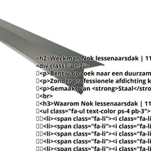Nok lessenaarsdak | 115 x 115 mm | 85° | Staal 0,50 mm | 25 µm Polyester | 6020 - Chroomoxydegroen #2