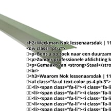 Nok lessenaarsdak | 115 x 115 mm | 85° | Staal 0,50 mm | 25 µm Polyester | 6011 - Resedagroen #2