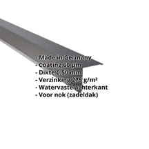 Nok lessenaarsdak | 115 x 115 mm | 85° | Staal 0,50 mm | 60 µm Puramid | 7016 - Antracietgrijs #2