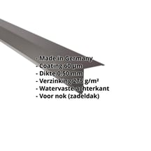 Nok lessenaarsdak | 115 x 115 mm | 85° | Staal 0,50 mm | 60 µm Puramid | 6017 - Chocoladebruin #2