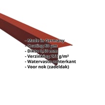 Nok lessenaarsdak | 115 x 115 mm | 85° | Staal 0,50 mm | 80 µm Shimoco | 3009 - Oxyderood #2