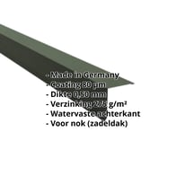 Nok lessenaarsdak | 115 x 115 mm | 85° | Staal 0,50 mm | 80 µm Shimoco | 6020 - Chroomoxydegroen #2