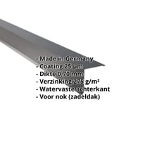 Nok lessenaarsdak | 115 x 115 mm | 85° | Aluminium 0,70 mm | 25 µm Polyester | 7016 - Antracietgrijs #2