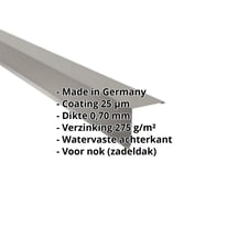 Nok lessenaarsdak | 115 x 115 mm | 85° | Aluminium 0,70 mm | 25 µm Polyester | 9007 - Grijs aluminiumkleurig #2
