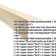 Nok lessenaarsdak | 200 x 250 mm | 80° | Staal 0,50 mm | 25 µm Polyester | 1015 - Licht ivoorkleurig #2