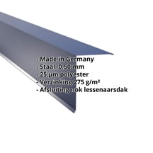 Nok lessenaarsdak | 200 x 250 mm | 80° | Staal 0,50 mm | 25 µm Polyester | 5010 - Gentiaanblauw #2