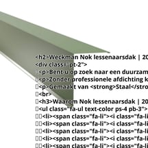 Nok lessenaarsdak | 200 x 250 mm | 80° | Staal 0,50 mm | 25 µm Polyester | 6011 - Resedagroen #2
