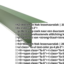 Nok lessenaarsdak | 200 x 250 mm | 80° | Staal 0,50 mm | 25 µm Polyester | 6002 - Loofgroen #2