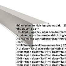 Nok lessenaarsdak | 200 x 250 mm | 80° | Staal 0,50 mm | 25 µm Polyester | 7035 - Lichtgrijs #2