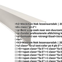 Nok lessenaarsdak | 200 x 250 mm | 80° | Staal 0,50 mm | 25 µm Polyester | 9010 - Zuiverwit #2