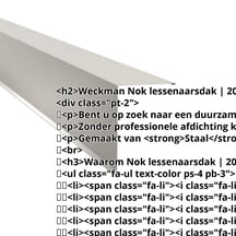 Nok lessenaarsdak | 200 x 250 mm | 80° | Staal 0,50 mm | 25 µm Polyester | 9002 - Grijswit #2