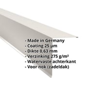 Nok lessenaarsdak | 200 x 250 mm | 80° | Staal 0,63 mm | 25 µm Polyester | 9010 - Zuiverwit #2