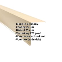 Nok lessenaarsdak | 200 x 250 mm | 80° | Staal 0,75 mm | 25 µm Polyester | 1015 - Licht ivoorkleurig #2