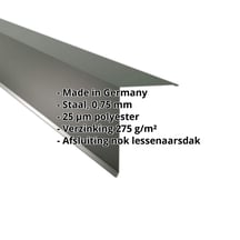 Nok lessenaarsdak | 200 x 250 mm | 80° | Staal 0,75 mm | 25 µm Polyester | 6020 - Chroomoxydegroen #2