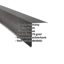 Nok lessenaarsdak | 200 x 250 mm | 80° | Staal 0,50 mm | 35 µm Mattpolyester | 23 - Donkergrijs #2