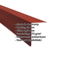 Nok lessenaarsdak | 200 x 250 mm | 80° | Staal 0,50 mm | 35 µm Mattpolyester | 29 - Rood #2