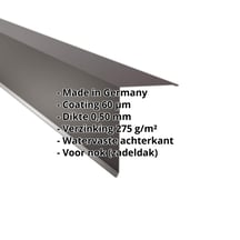 Nok lessenaarsdak | 200 x 250 mm | 80° | Staal 0,50 mm | 60 µm Puramid | 6017 - Chocoladebruin #2