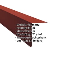 Nok lessenaarsdak | 200 x 250 mm | 80° | Staal 0,50 mm | 80 µm Shimoco | 3009 - Oxyderood #2