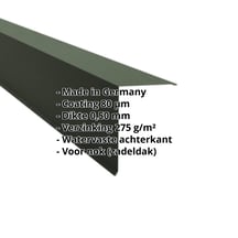 Nok lessenaarsdak | 200 x 250 mm | 80° | Staal 0,50 mm | 80 µm Shimoco | 6020 - Chroomoxydegroen #2
