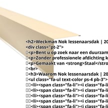 Nok lessenaarsdak | 200 x 250 mm | 85° | Staal 0,50 mm | 25 µm Polyester | 1015 - Licht ivoorkleurig #2