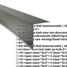Nok lessenaarsdak | 200 x 250 mm | 85° | Staal 0,50 mm | 25 µm Polyester | 6020 - Chroomoxydegroen #2