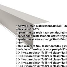 Nok lessenaarsdak | 200 x 250 mm | 85° | Staal 0,50 mm | 25 µm Polyester | 7035 - Lichtgrijs #2