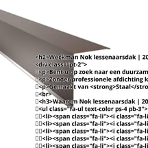 Nok lessenaarsdak | 200 x 250 mm | 85° | Staal 0,50 mm | 25 µm Polyester | 8014 - Sepiabruin #2