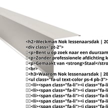 Nok lessenaarsdak | 200 x 250 mm | 85° | Staal 0,50 mm | 25 µm Polyester | 9002 - Grijswit #2