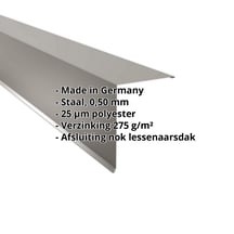 Nok lessenaarsdak | 200 x 250 mm | 85° | Staal 0,50 mm | 25 µm Polyester | 9007 - Grijs aluminiumkleurig #2