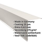 Nok lessenaarsdak | 200 x 250 mm | 85° | Staal 0,63 mm | 25 µm Polyester | 9010 - Zuiverwit #2