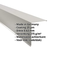 Nok lessenaarsdak | 200 x 250 mm | 85° | Staal 0,63 mm | 25 µm Polyester | 9006 - Zilver-Metallic #2