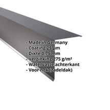 Nok lessenaarsdak | 200 x 250 mm | 85° | Staal 0,75 mm | 25 µm Polyester | 7016 - Antracietgrijs #2