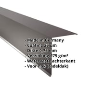 Nok lessenaarsdak | 200 x 250 mm | 85° | Staal 0,75 mm | 25 µm Polyester | 8017 - Chocoladebruin #2