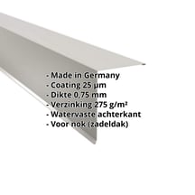 Nok lessenaarsdak | 200 x 250 mm | 85° | Staal 0,75 mm | 25 µm Polyester | 9006 - Zilver-Metallic #2