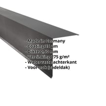 Nok lessenaarsdak | 200 x 250 mm | 85° | Staal 0,50 mm | 35 µm Mattpolyester | 23 - Donkergrijs #2