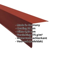 Nok lessenaarsdak | 200 x 250 mm | 85° | Staal 0,50 mm | 35 µm Mattpolyester | 29 - Rood #2