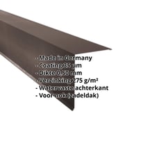 Nok lessenaarsdak | 200 x 250 mm | 85° | Staal 0,50 mm | 35 µm Mattpolyester | 32 - Donkerbruin #2