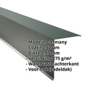 Nok lessenaarsdak | 200 x 250 mm | 85° | Staal 0,50 mm | 60 µm Puramid | 6005 - Mosgroen #2