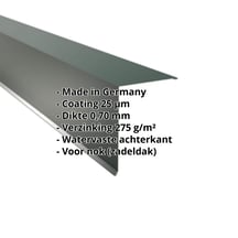 Nok lessenaarsdak | 200 x 250 mm | 85° | Aluminium 0,70 mm | 25 µm Polyester | 6005 - Mosgroen #2