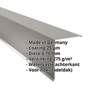 Nok lessenaarsdak | 200 x 250 mm | 85° | Aluminium 0,70 mm | 25 µm Polyester | 9007 - Grijs aluminiumkleurig #2