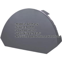 Nok afsluitstuk klein | Staal 0,50 mm | 25 µm Polyester | 7024 - Grafietgrijs #2